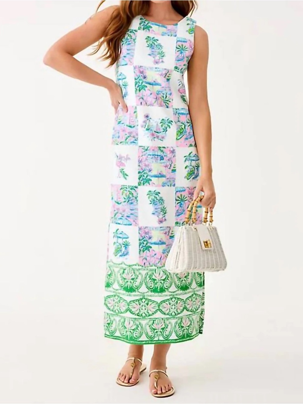 Lilly Pulitzer Dee Stretch Maxi Shift Dress, Size 14, NWT